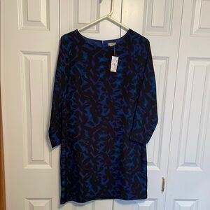 J. Crew Blue Sheath Dress with Dolman Sleeves